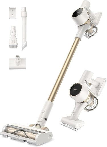 Dreame R10 Aspiradora inalámbrica, Succión 120 AW, Tiempo de ejecución de 60 min, Filtración avanzada, Cepillo multisuperficie con luces LED, Liviana, Limpieza del hogar, Pelo de mascotas, Alfombras